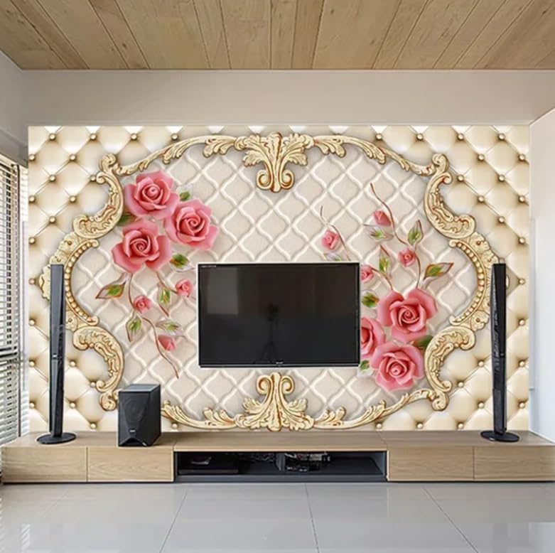 Chambre enfant papier peint 3D style dessin animé - Décoration murale salon motif géométrique