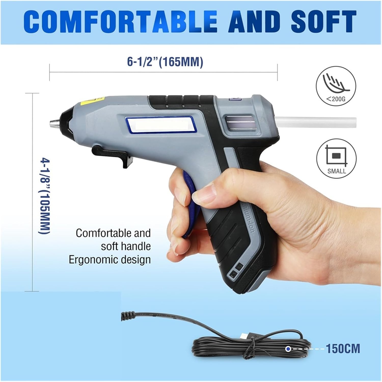 Hot Glue Gun 10/30/60W Glue Gun Hot 3.6V Silicone Gun Hot Melt Glue Gun with 20pcs Glue Sticks for DIY Crafts Arts DIY Tools for DIY Arts, Crafts and Quick Repairs(30W W125043)