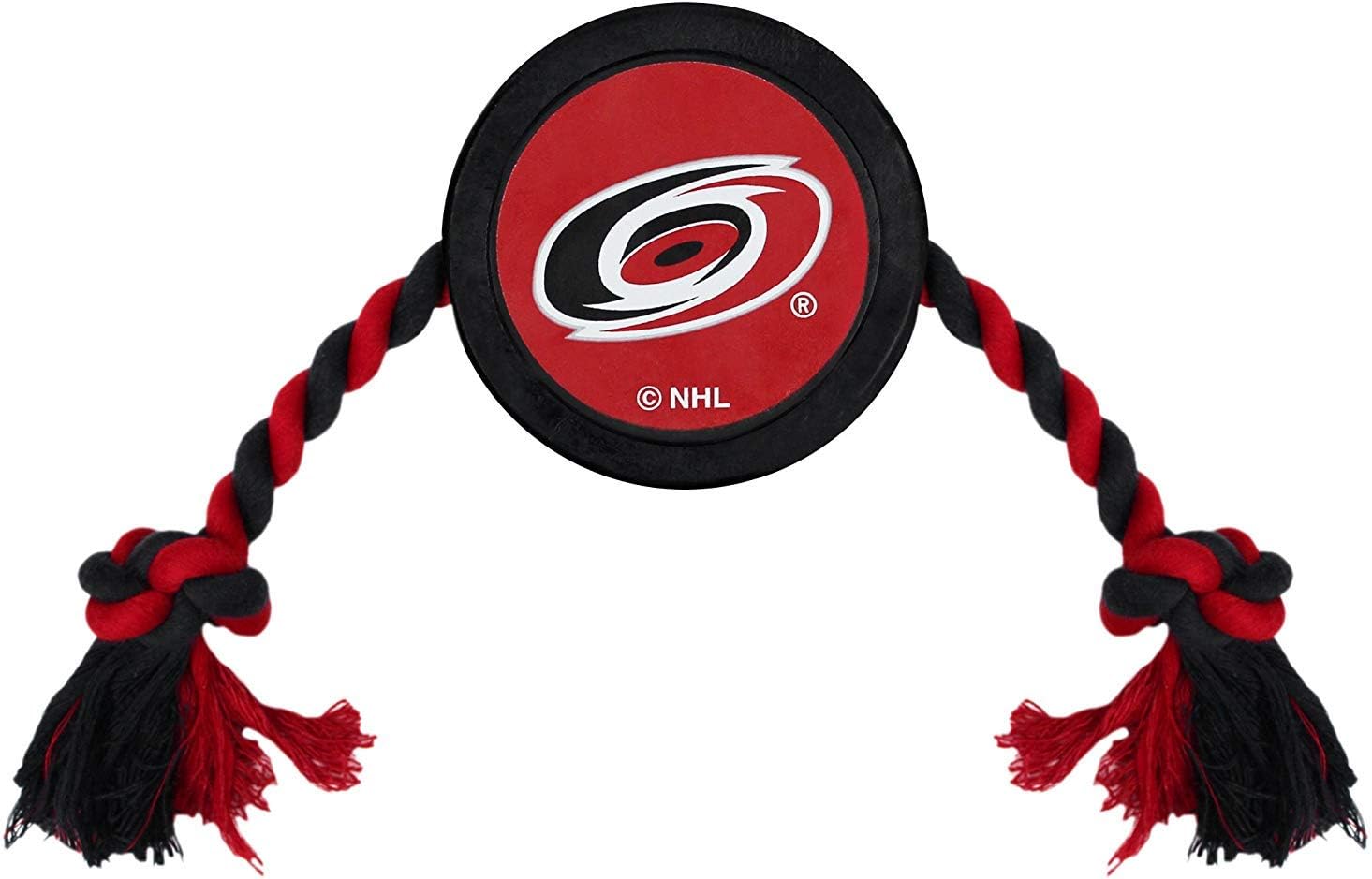 Pets First NHL Carolina Hurricanes Puck Toy for Dogs & Cats. Play Hockey with Your Pet with This Licensed Dog Tough Toy Reward!