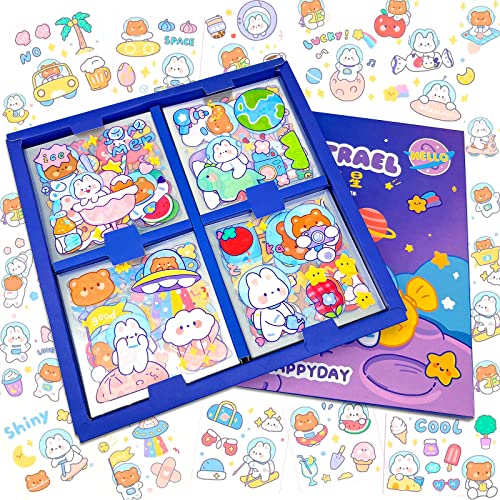 Pegatinas Kawaii,100 Hojas Kawaii Stickers,Kawaii Pegatinas Decorativas,Pegatinas Niña Dibujos Animados,para diario,Sobres, Regalos Decoración, decoraciones de bricolaje Cover