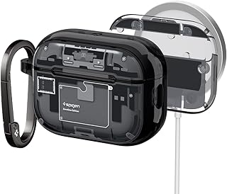 Spigen AirPods Pro 3 ケース AirPods Pro 第3世代 カバー MagSafe対応 マグネット搭載 クリア 2重構造 耐衝撃 マグセーフ ワイヤレス充電対応 ウルトラ・ハイブリッド・マグフィット ACS09823 (ゼロ・ワン・ブラック)