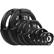 NEXO Commercial Urethane Grip 85lb Plate Set - Includes 2x 25s, 2x 10s, 2x 5s, and 2x 2.5s - Olympic 2 Inch, Premium Finish for Weight Training Home or Commercial