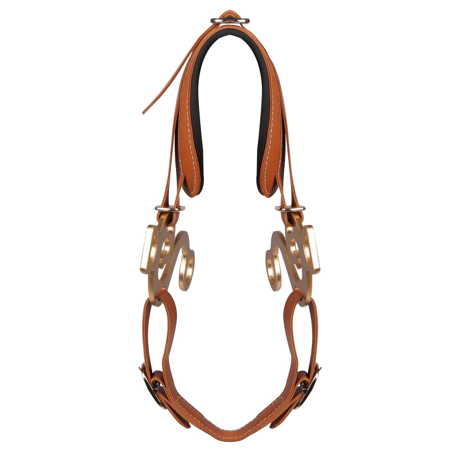 Cavezza Per Cavallo Equipaggiamento for morso for cavallo Hackamore Cordino for naso in pelle marrone imbottito regolabile