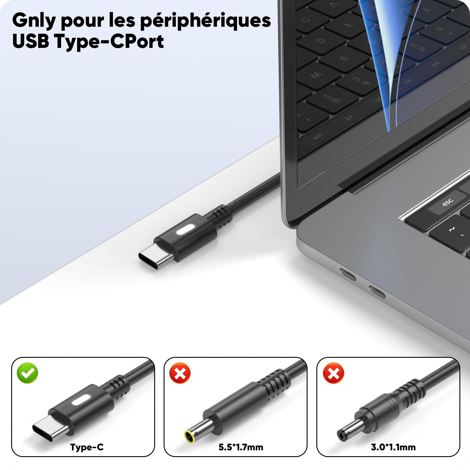 Chargeur USB-C 130W Pour Ordinateur Portable - Compatible Dell XPS, Precision, Latitude, Lenovo, HP - Neuf Avec Garantie 1 An