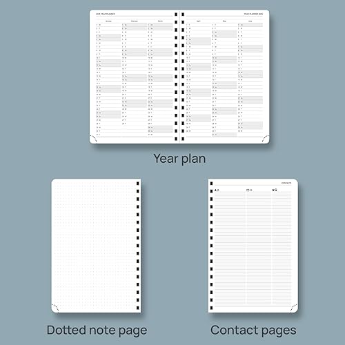 Miniatura 4 de POPRUN Agenda 2024 - Agenda semanal de 8.5 x 6.5 pulgadas, agenda 2024 con pestañas mensuales, cubierta suave en espiral, bolsillo interior, 3.53