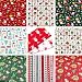 Hanjunzhao Christmas Fabric Fat Quarters Fabric Bundles,100% Cotton Quilting Fabric for Sewing Crafting,10 Pcs 18"x22"(2 1/2 Yards Total)