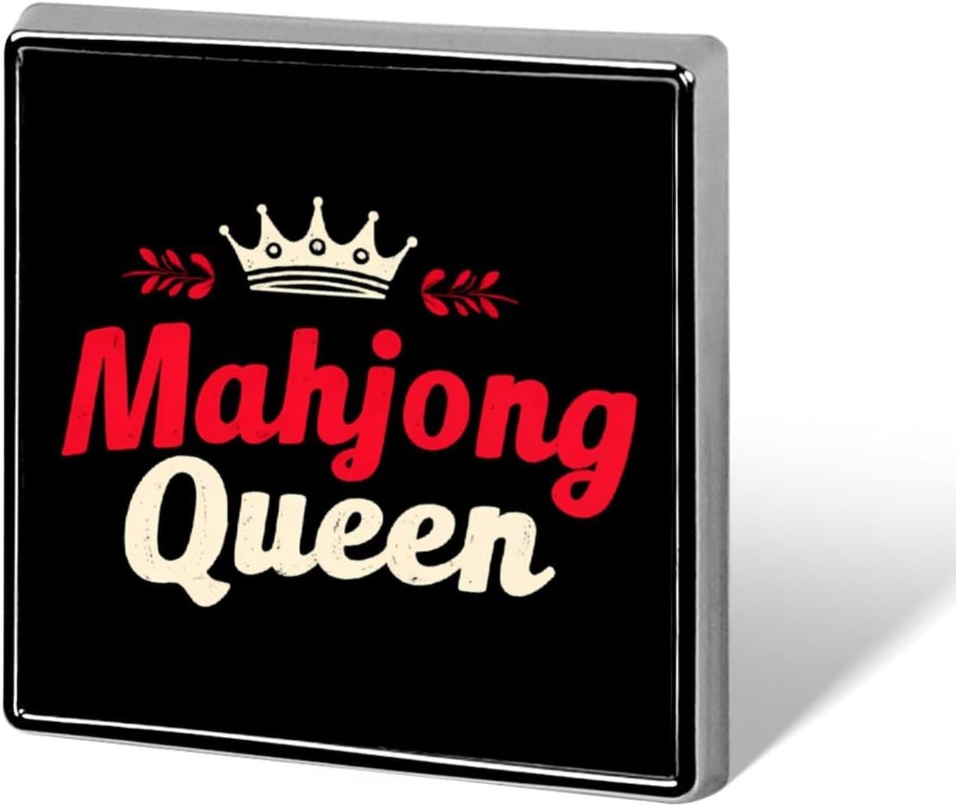 Mahjong1 Queen Mom Chinese Gambler Funny Metal Badge 1″ Stylish Brooch Pin