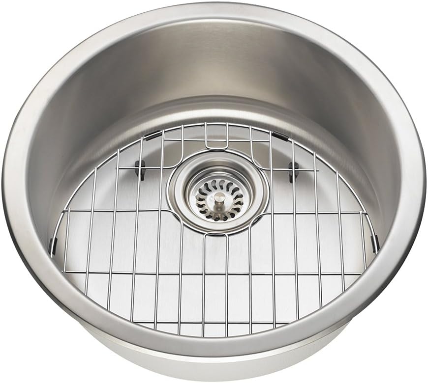 The Polaris Sinks P564 18 Gauge Kitchen Ensemble (Bundle - 4 Items: Sink, Standard Strainer, Sink Grid, and Cutting Board)