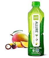 Vista 4 de ALO Aloe Vera Juice Drink ALLURE - Mangosteen + Mango 16.9 fl oz, Pack of 12 Plant-Based Drink with Real Aloe Pulp