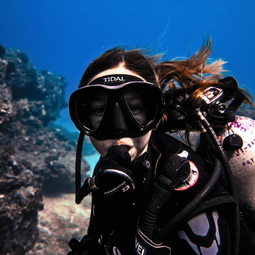 Pro Shot Maska pływowa – zaawansowana maska przeciwmgielna do snorkelingu, pływania i nurkowania z akwalungiem z szerokokątną soczewką ze szkła hartowanego i najlepszą technologią zapobiegającą