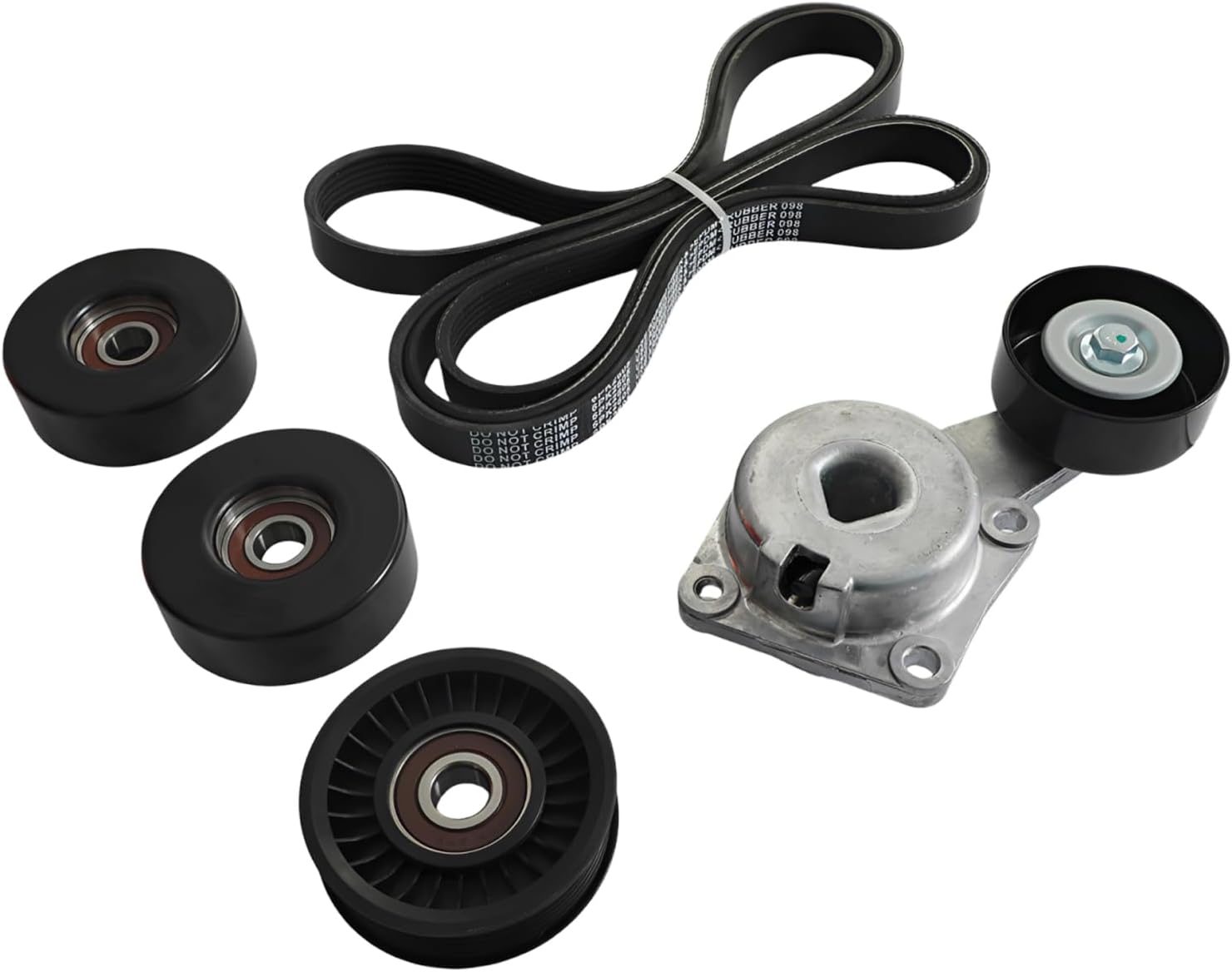 AUCERAMIC Drive Belt Tensioner Idler Pulley Serpentine Kit Compatible with 05-10 Ford F150,05-09 F250,05-06/09 F350,09-10 LOBO,06-10 Explorer,09-14 Expedition 5.4L 4.6L Replaces# 90K-38274A