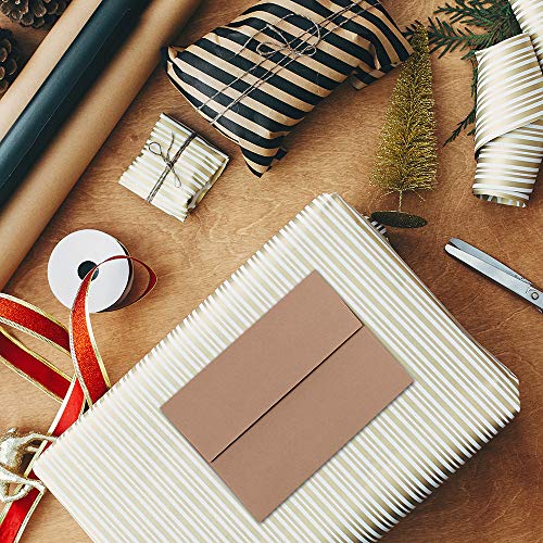 150-Pcs-Bulk-A2-Invitation-Envelopes-in-Brown-Kraft-Peel-Press-Self-Seal-4-38-x-5-34-Envelopes-RSVP-Return-Envelopes-100lbs-Paper-Stock-for-Wedding-Party-Invitations-Announcement-Greeting-Cards