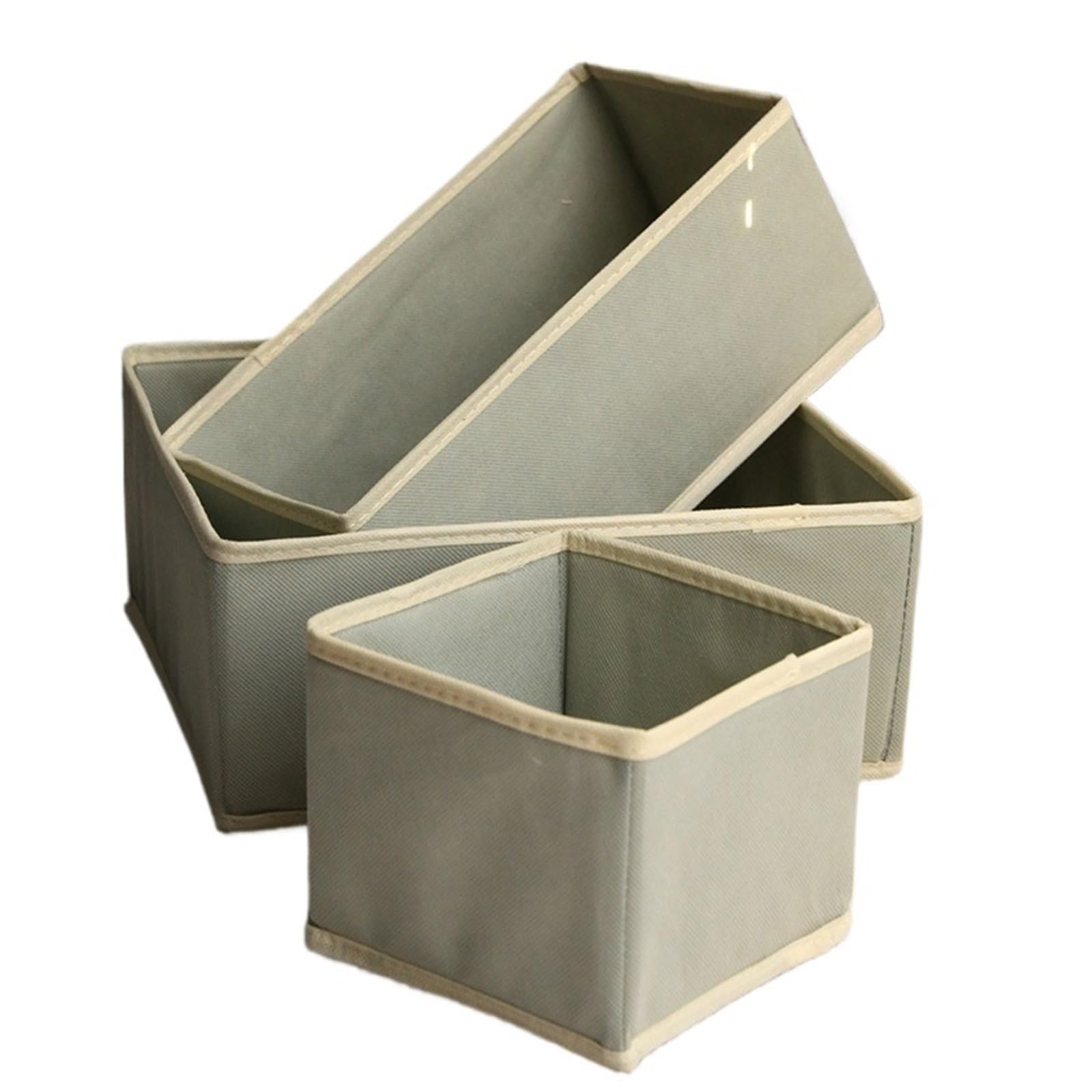 ZHSOAO 3 Pcs Underwear Bra Socks Cabinet Drawer Organizer T-Shirt Storage Basket Wardrobe Organizers Clothes Box for Bras, Socks, Underwear(Light grey)