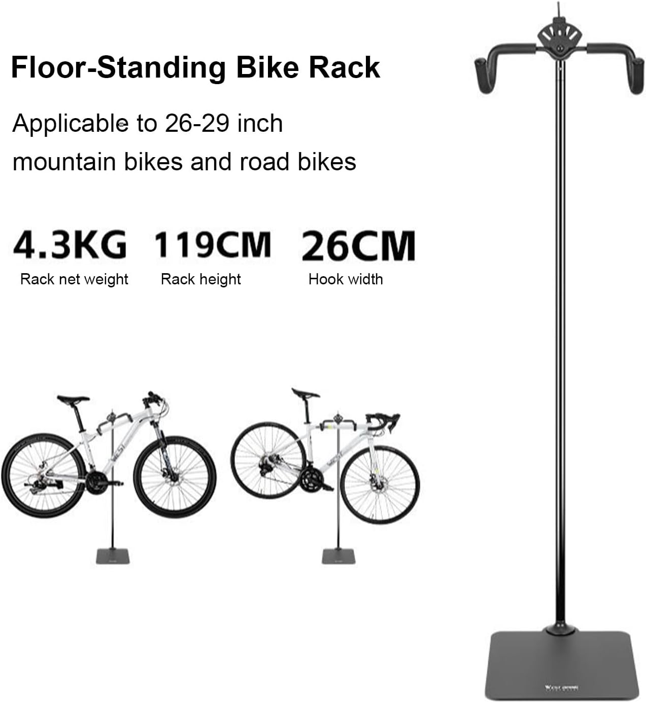 Luocute Bike Floor Stand, Vertical 1-5 Gears Adjustable Maintenance Rack, Suitable for 26-29 Inch Mountain and Road Bikes