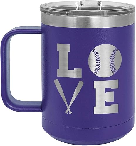 Miniatura 7 de BASEBALL LOVE CUADRADO gris 15 oz taza de café wtapa superior deslizante  Taza de café de viaje aislado  Ideas de regalo de cumpleaños o Navidad de