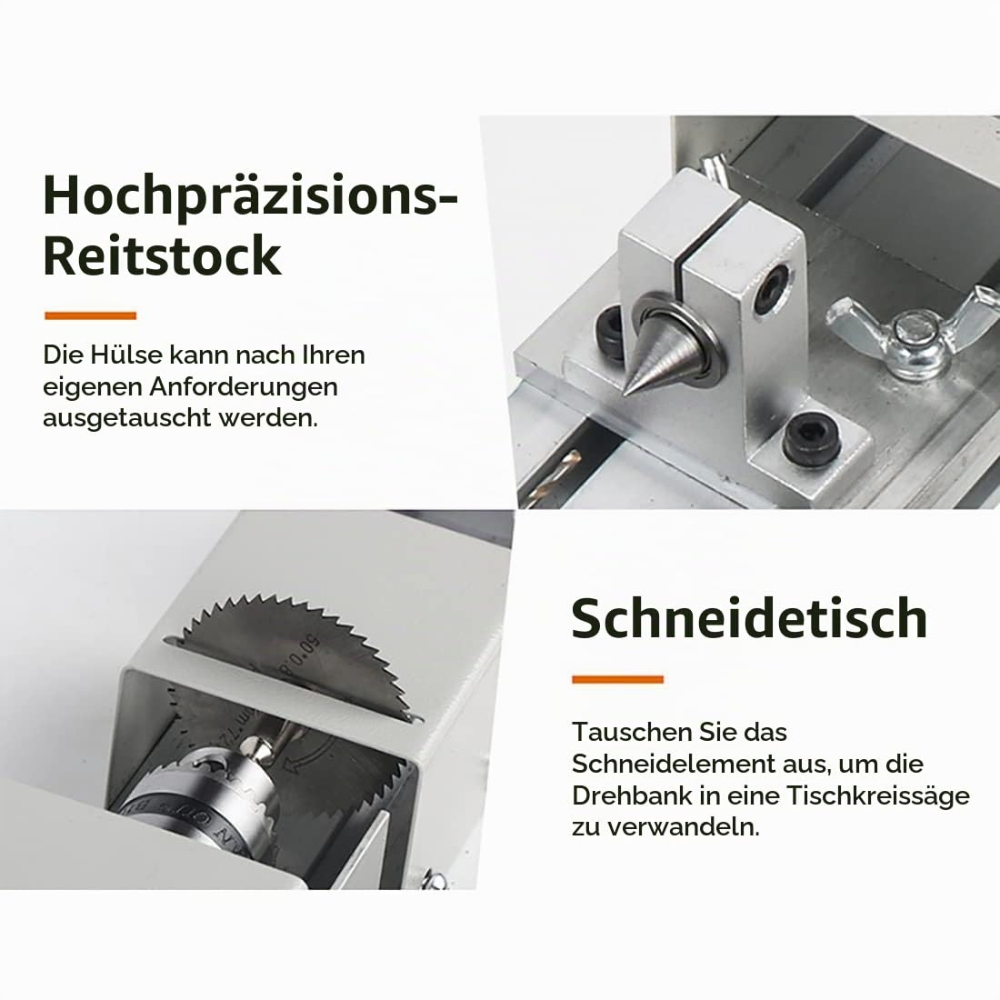 Mini-Drehmaschine 6-in-1 DIY Werkzeug - Hochleistungs-96W für Holz- und Steinschnitzerei, Schleifen, Bohren