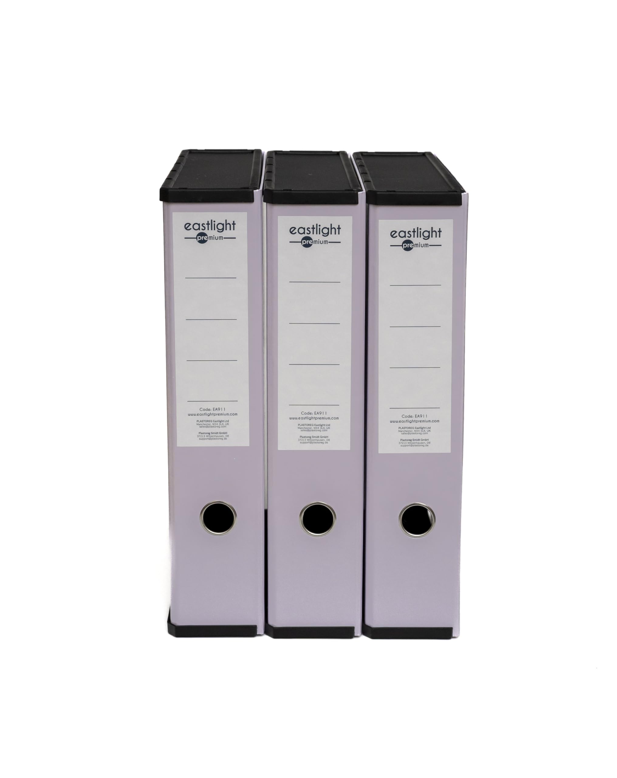 Box File Laminated Foolscap, Lockspring, Ring Pull & Catch, 75mm Spine, Assorted Box of 3, Pastel Purple