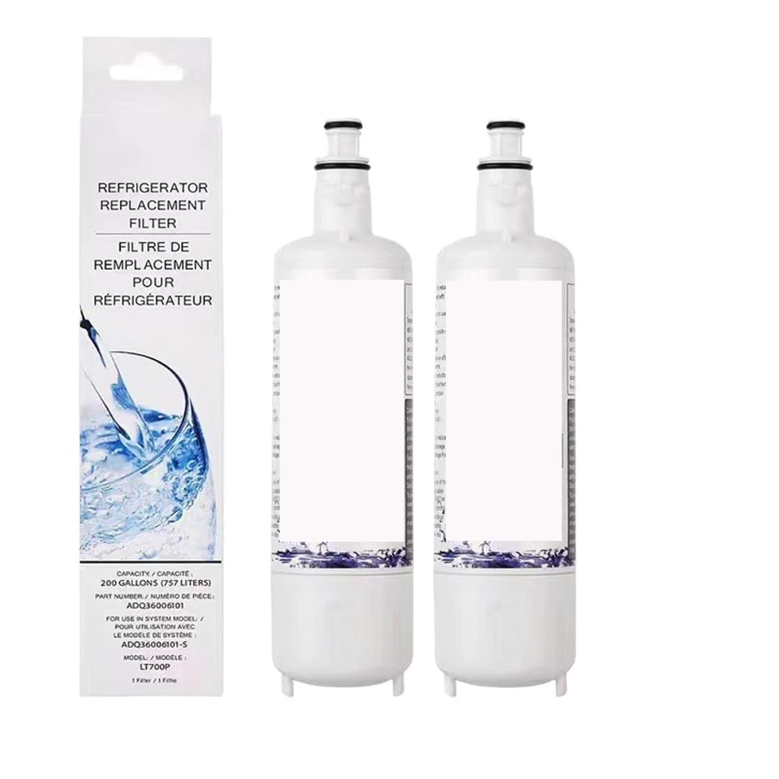 Reemplazo, compatible con Kenmore, 469690, LG LT700P ADQ36006101 RWF1200A filtro de agua filtro de aire LT120F, 469918 refrigerador LFX31945ST(2pcs)