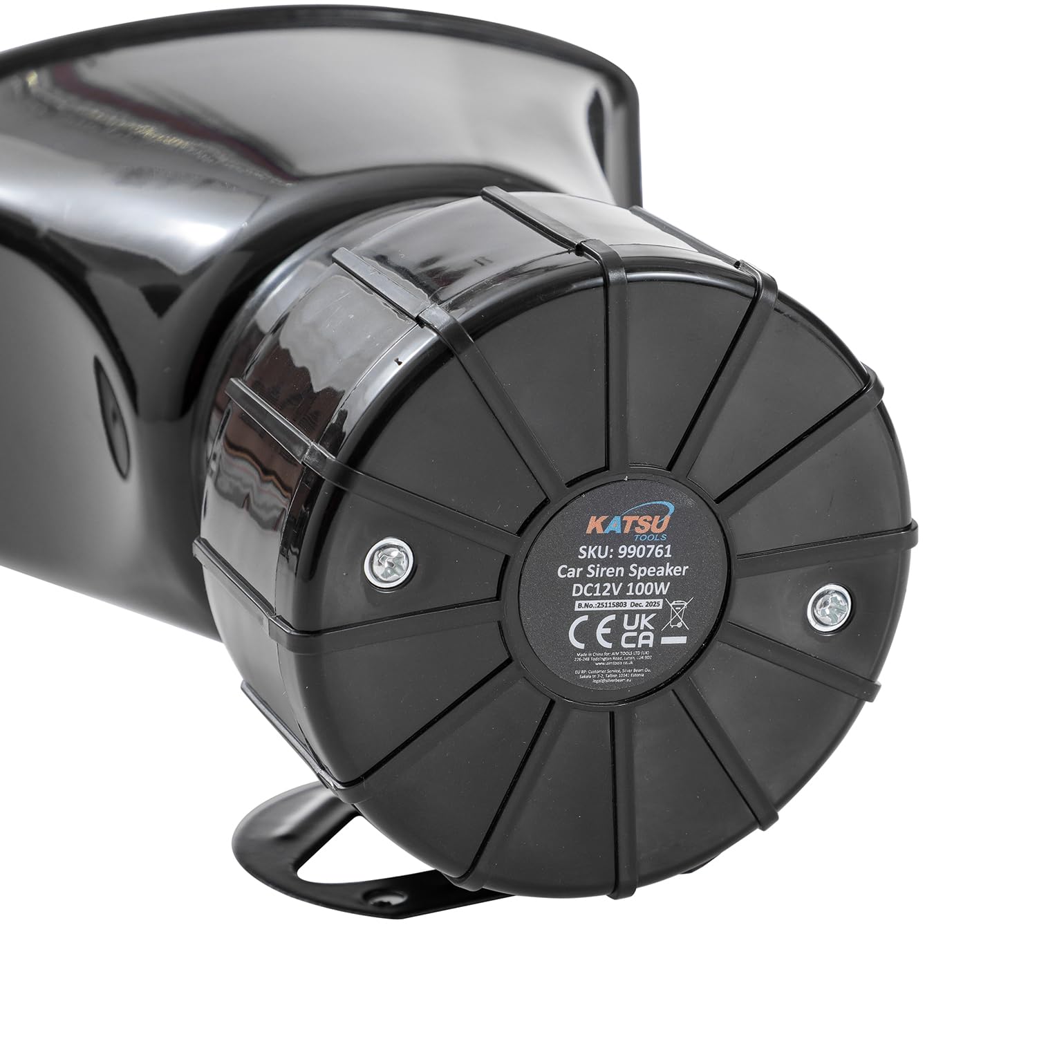 KATSU Siren per Auto 7 Toni 12V 100W con Microfono, Veicolo Forte Corno Allarme Traffico per Motocicli Vigili del Fuoco Ambulanza Altoparlante Amplificatore del Suono di Emergenza
