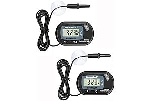 AQUANEAT Aquarium Thermometer 2 Pack Digital Thermometer Water Temperature Reader