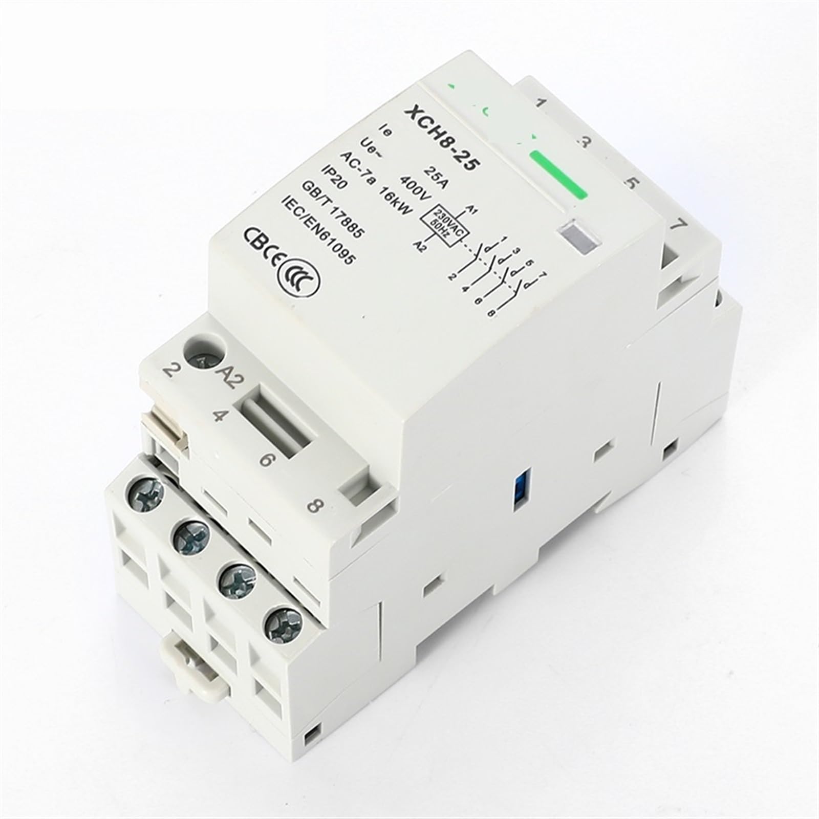 JJHQOKYNA 1PCS 4P Din Rail Modular Household Ac Contactor 16A/20A/25A 220V/230V 50/60HZ 3NO 1NC 4NO 4NC 2NO 2NC(25a 2no 2nc)