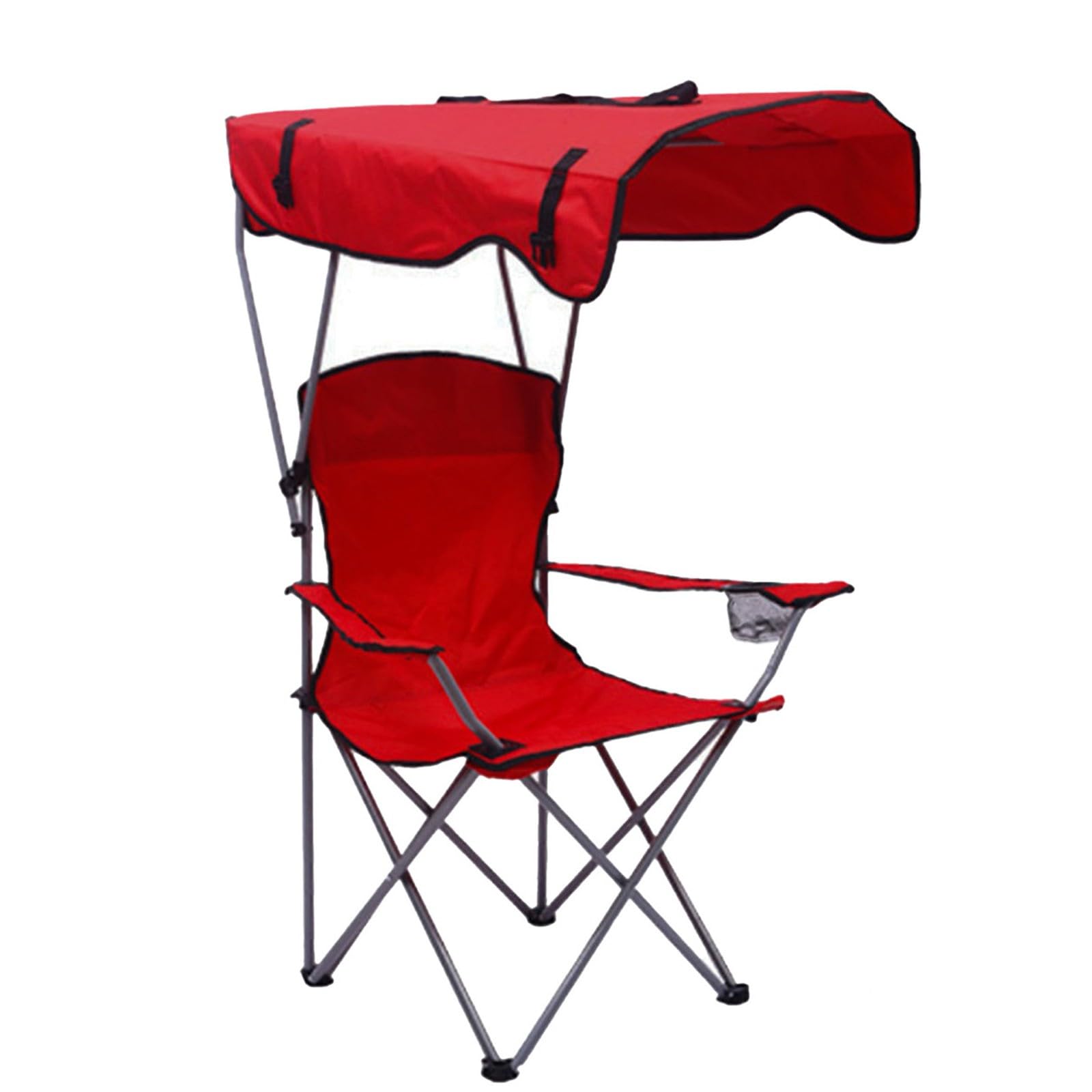 Chaise de Camping Pliable Surdimensionnée Portable avec Porte Gobelets et Accoudoirs Cadre Stable pour Extérieur Intérieur Camping Pêche Couleur Noir Gris F