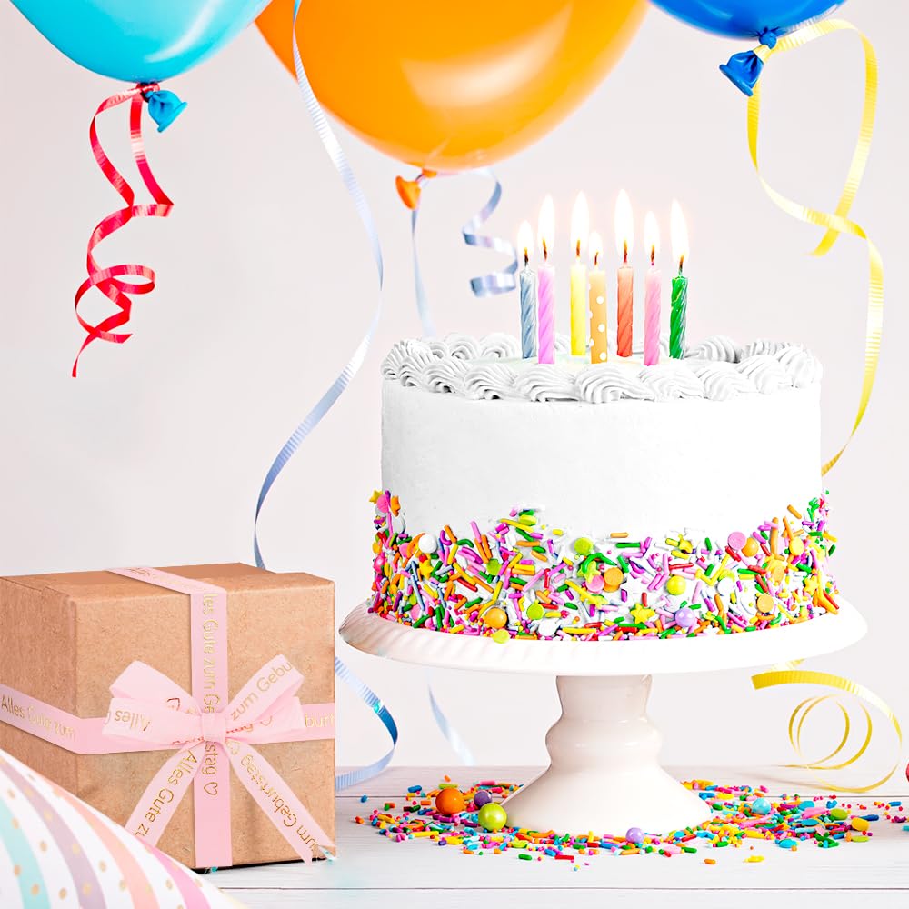 Rosa Satin-Geschenkband Mit "Alles Gute" Aufdruck – 16 Mm Breit, 23 M Lang, Ripsband Für Geschenke, Deko & Basteln