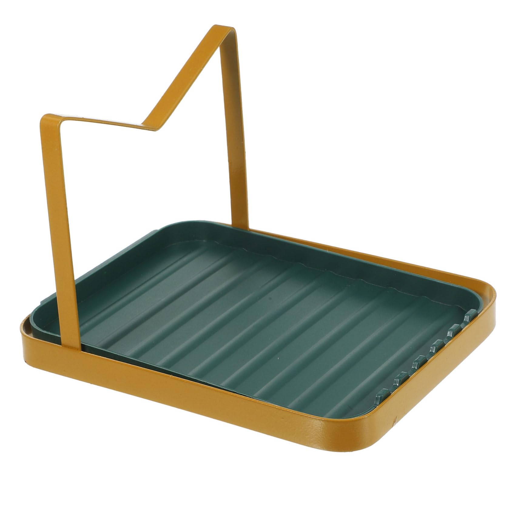 FUNOMOCYA Pot Lid Holder with Multifunctional Spoon Rest for Countertop Organization Keeps Utensils and Pan Covers Neat and Drip for Kitchens and