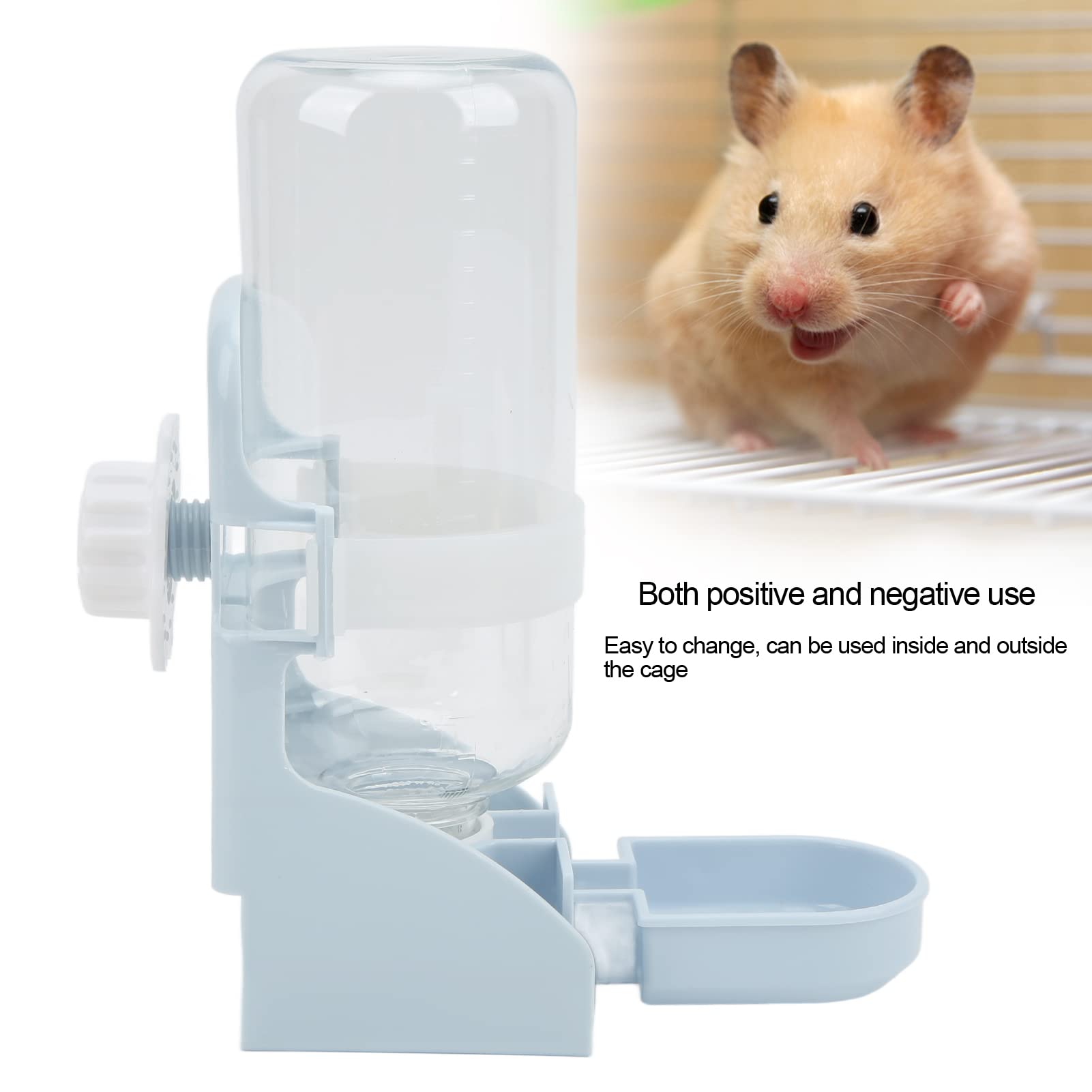 Rabbit Water Bottle No Drip,500ml Hanging Water Fountain Automatic Dispenser Pet Cage Water Feeder for Bunny Chinchilla Guinea Pig Hedgehog Ferret(Blue) - Image 2