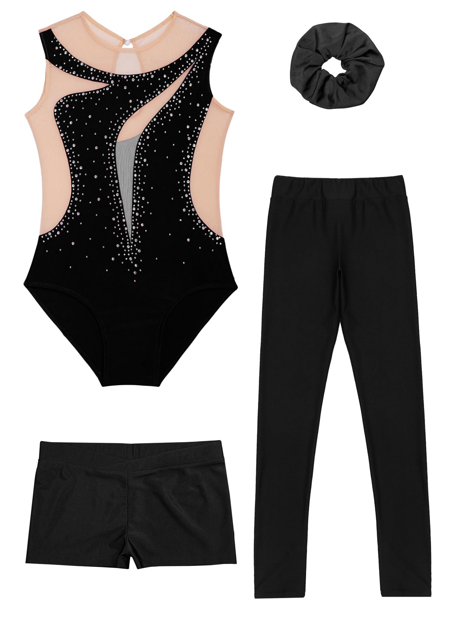 Oyolan Pezzo Insieme Ginnastica Bambina Bambini Rompers E Legging Short Dolce Abito Danza Ginnastica Patinaggio Sport E Fitness