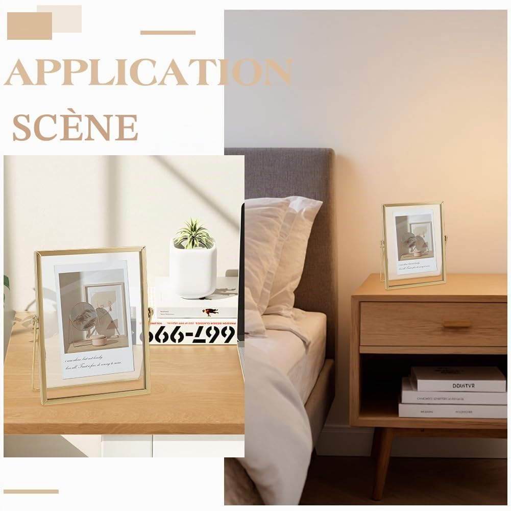 15 cadre Flottant Doré Cadre Photo Rectangulaire en Verre Double de 20x16cm Affichage Flottant pour Anniversaire Mariage Ou Décoration de Bureau à Domicile