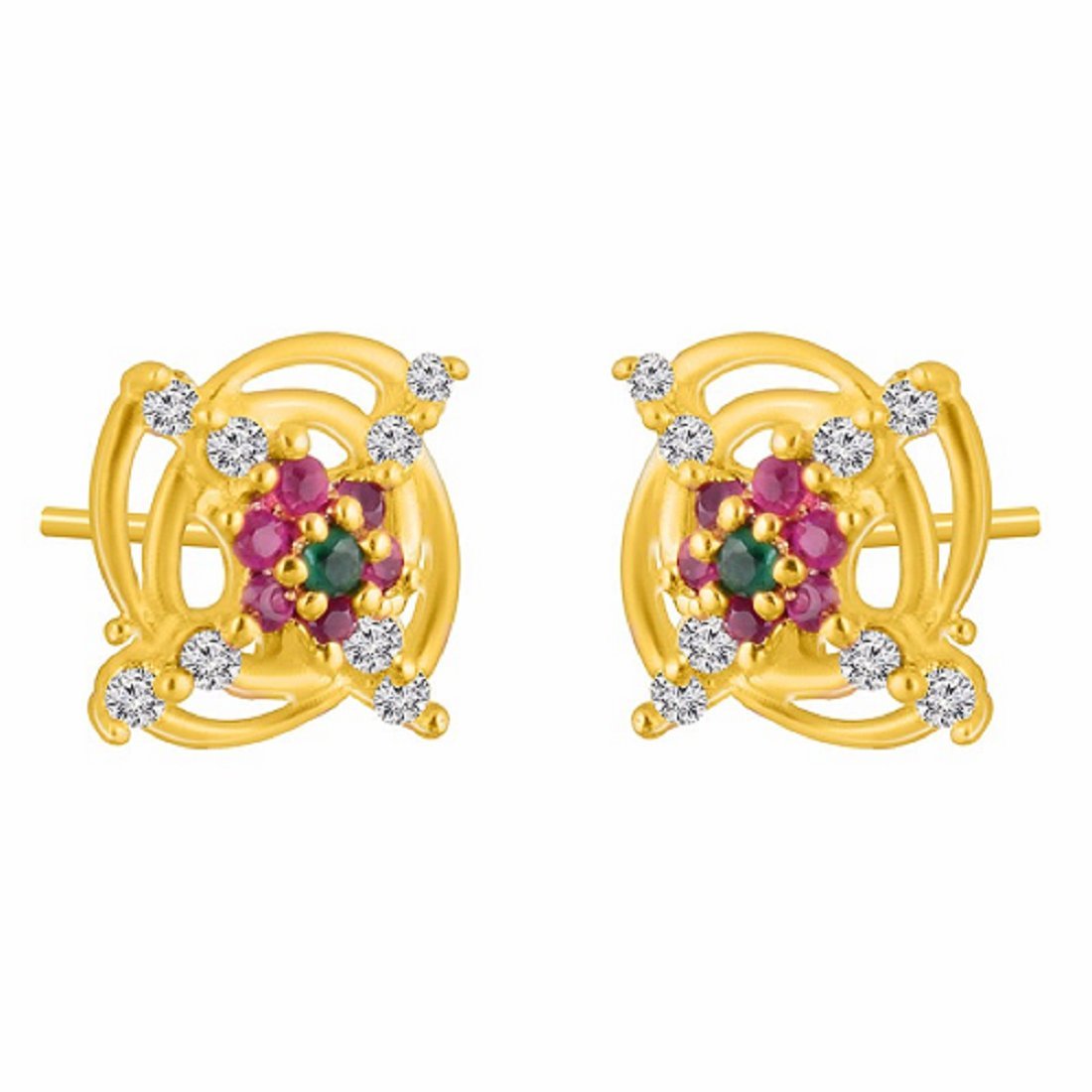 Kanak Jewelsmulti colouring Gold Plated Alloy Tops Earring
