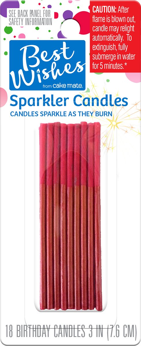 Signature Brands Best Wishes By Cake Mate Birthday Candles 18/Pkg-Red Relight