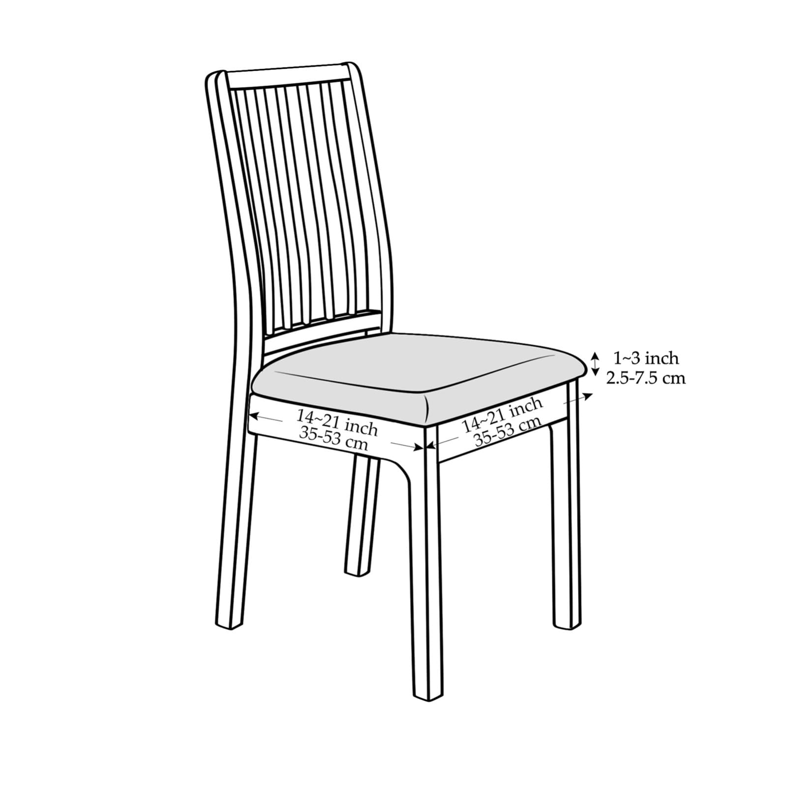 Sitzbezüge für Esszimmerstühle 2/4/6er-Set,Dehnbare Esszimmer Stuhlhussen mit Bändern,Rutschfester Möbelschutz für Küche Restaurant Hotel(Black,6Pcs)