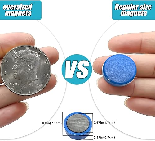 Miniatura 3 de DARUITE Imanes para nevera, 50 imanes fuertes para refrigerador para pizarra blanca, pequeños y resistentes mini imanes lindos para refrigerador,