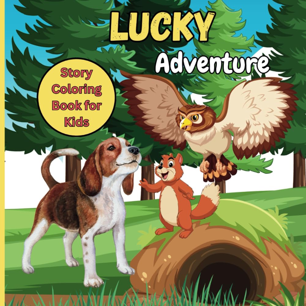 Lucky Adventure: Cute Story Coloring books for kids.