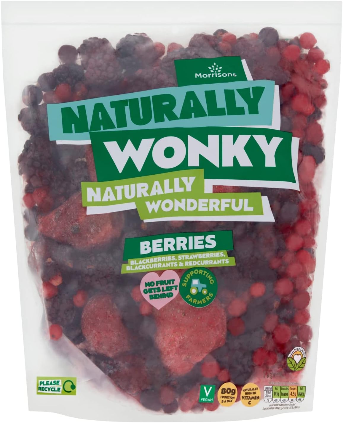 Morrisons Naturally Wonky Berries, 1kg (Frozen)