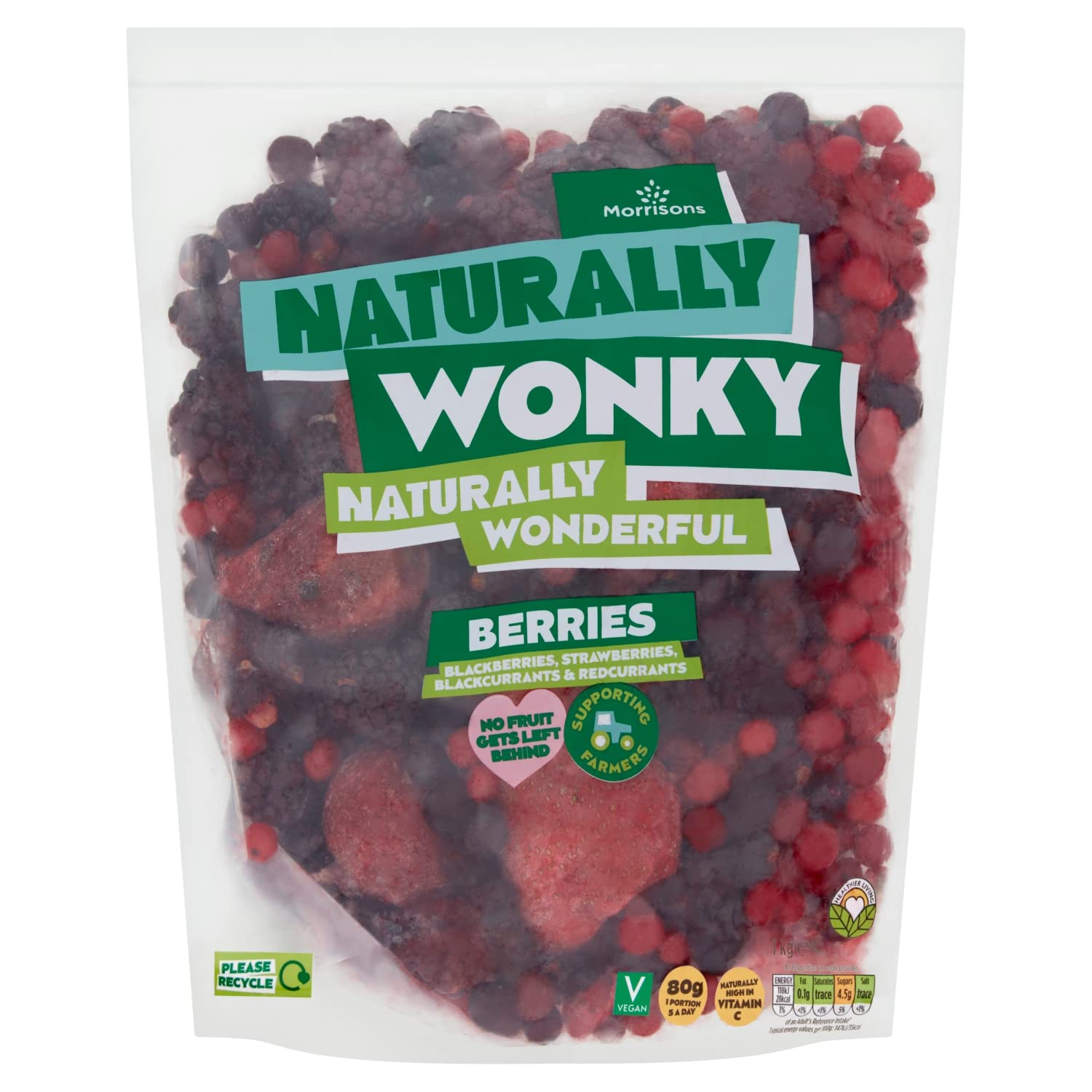 Morrisons Naturally Wonky Berries, 1kg (Frozen)