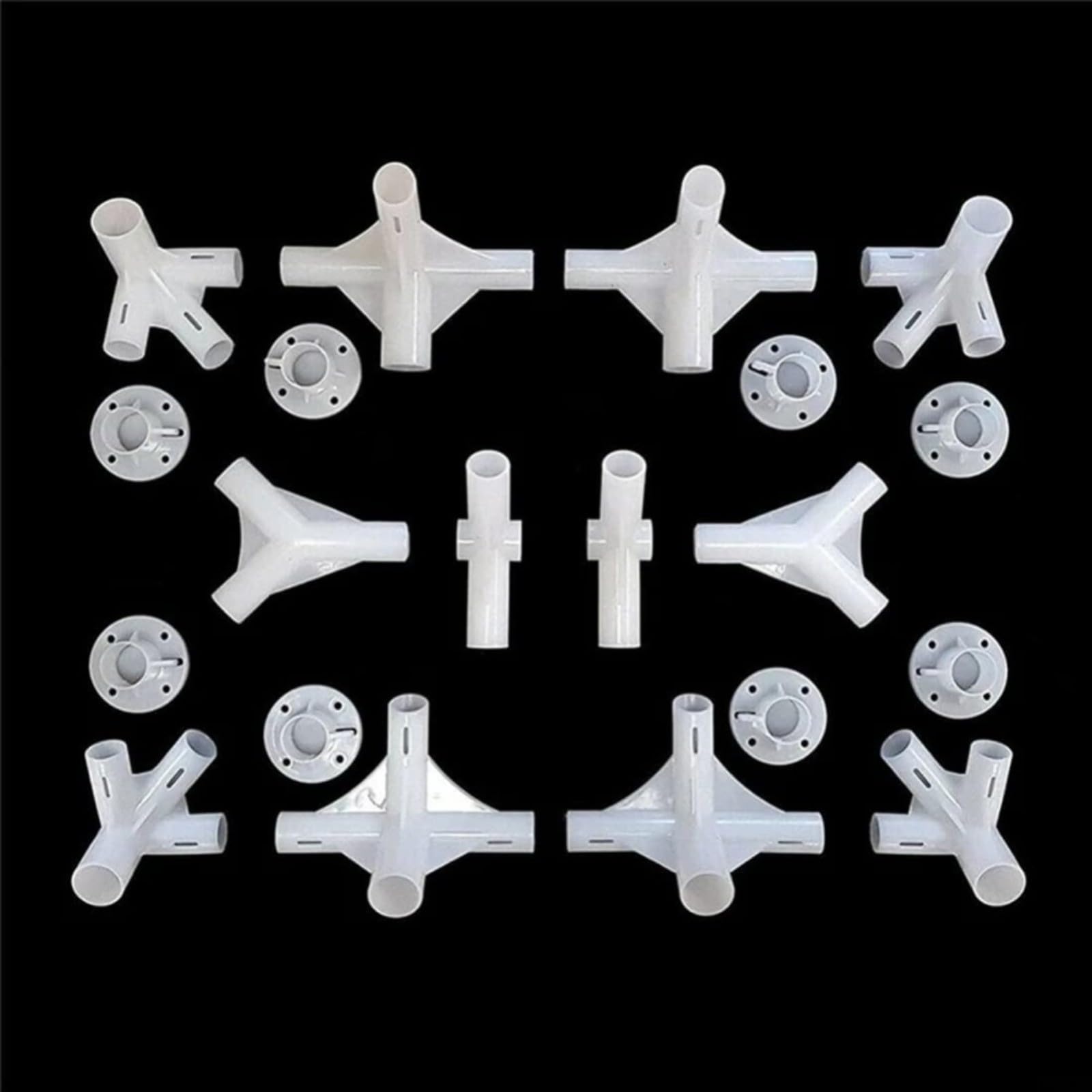 Wusvive Tent Replacement Kit, Gazebo Awning Feet Connector for 25mm 19mm Pipes Corner Center Fitting White Plastic Outdoor Set(20pcs)