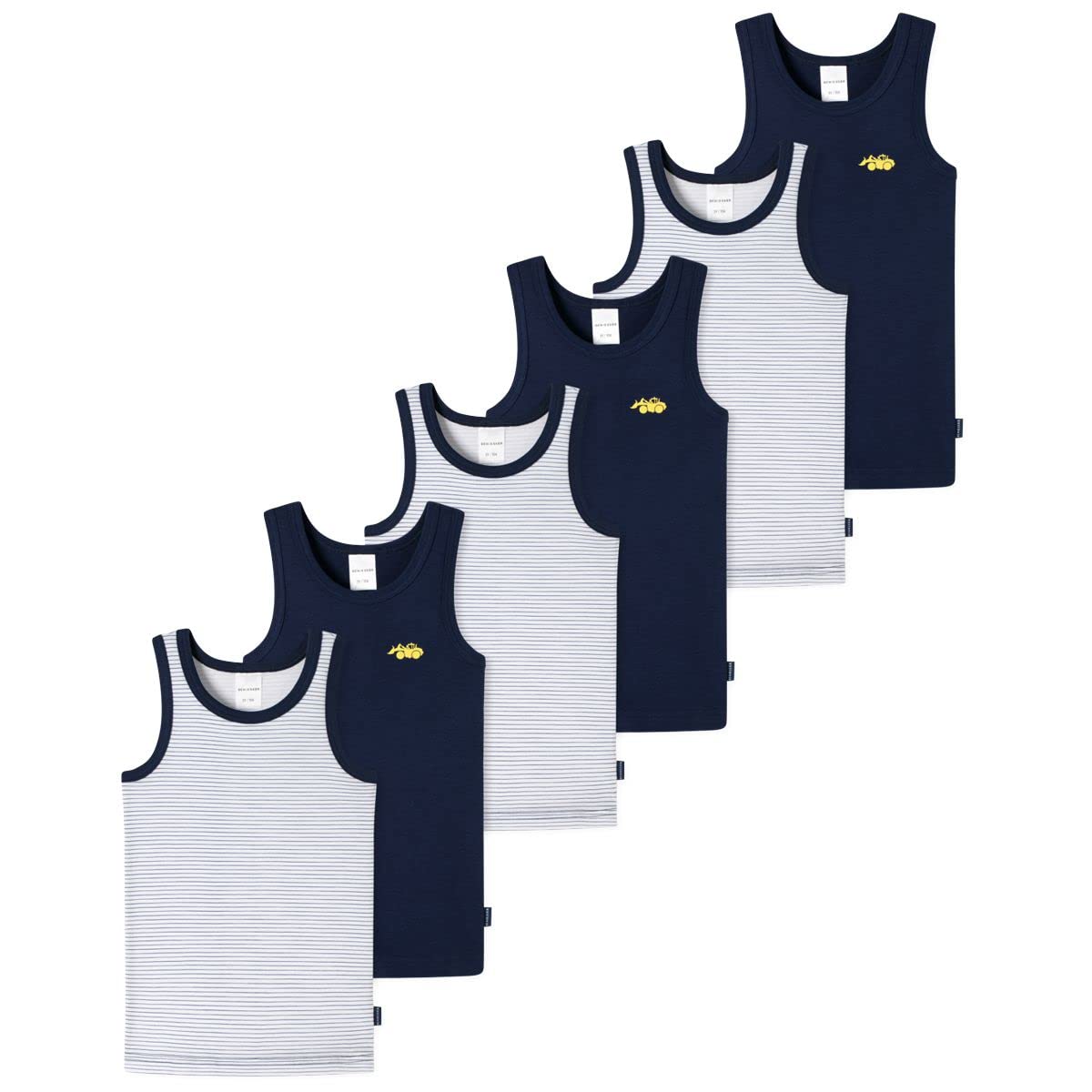 Schiesser 6er Spar-Pack Kids Boys - Feinripp Organic Cotton Unterhemd - Baumwolle