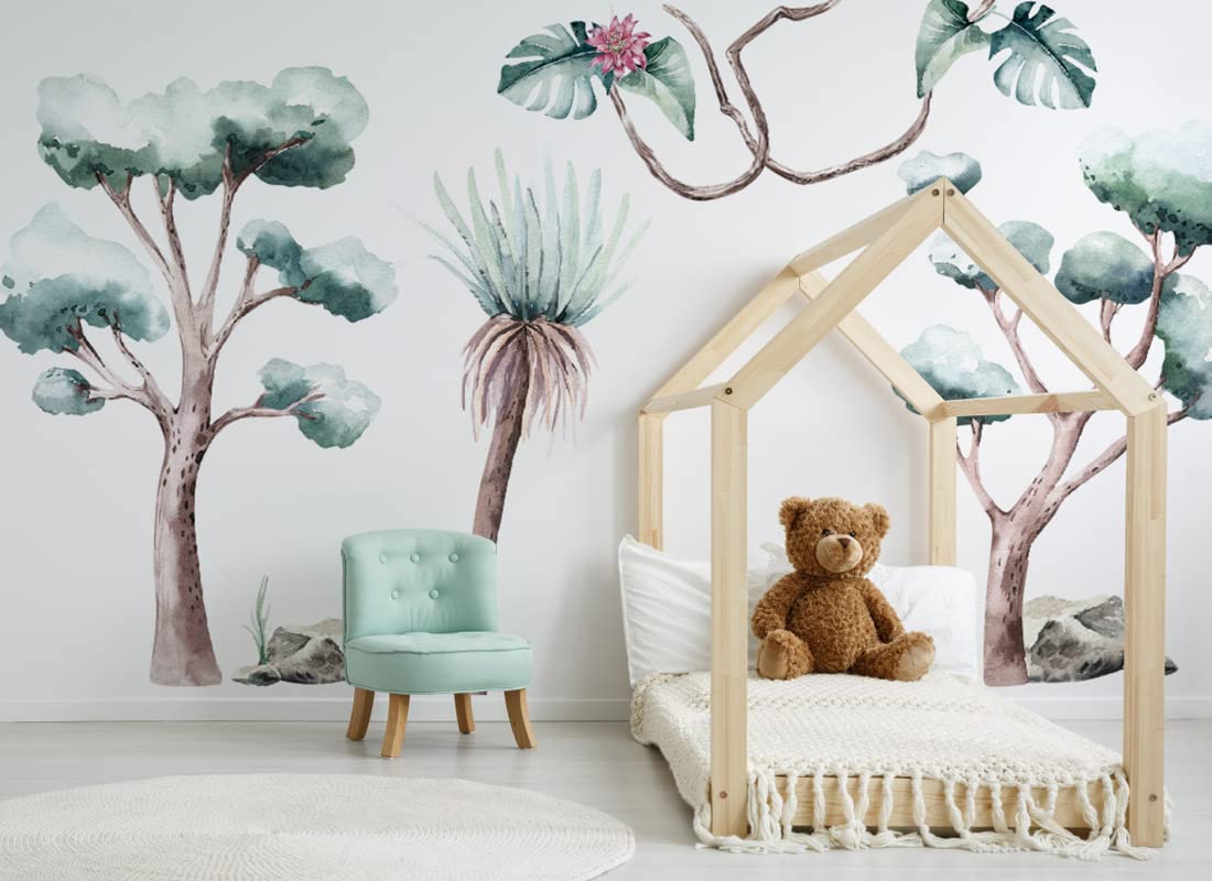 Pegatinas Pared Decorativas - Vinilo Pared Infantil Animales [310x215cm] Árboles tropicales | Decoracion Habitacion Bebe, Pegatinas Infantiles Pared, Pegatina Pared | os4063
