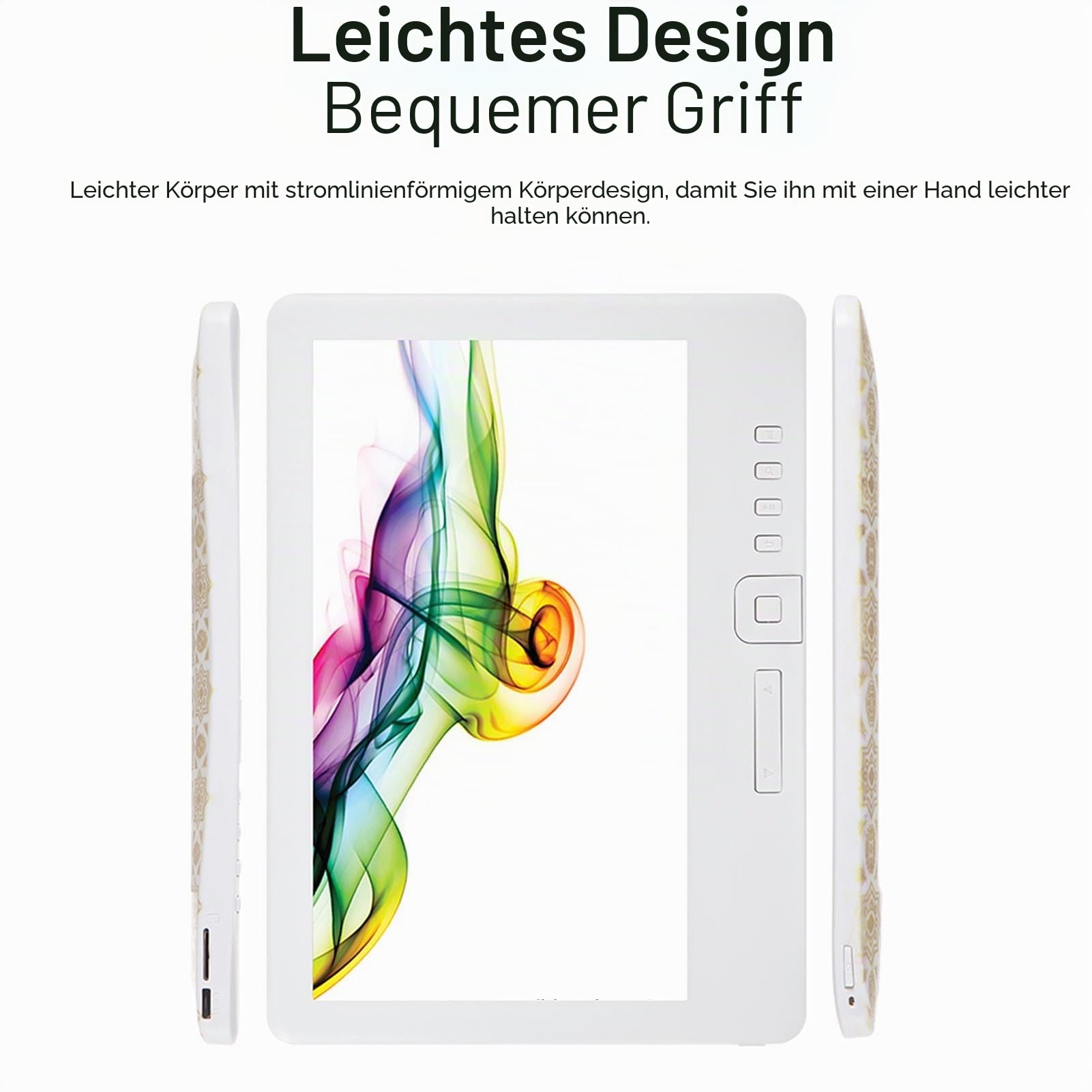 Ejoyous 7-Zoll-E-Book-Reader, TFT-LCD-Display mit Einstellbarer Schriftgröße und Bildschirmhelligkeit, Unabhängiger Flip-Taste, Integriertes Musikvideofoto, für Leseliebhaber (16G)