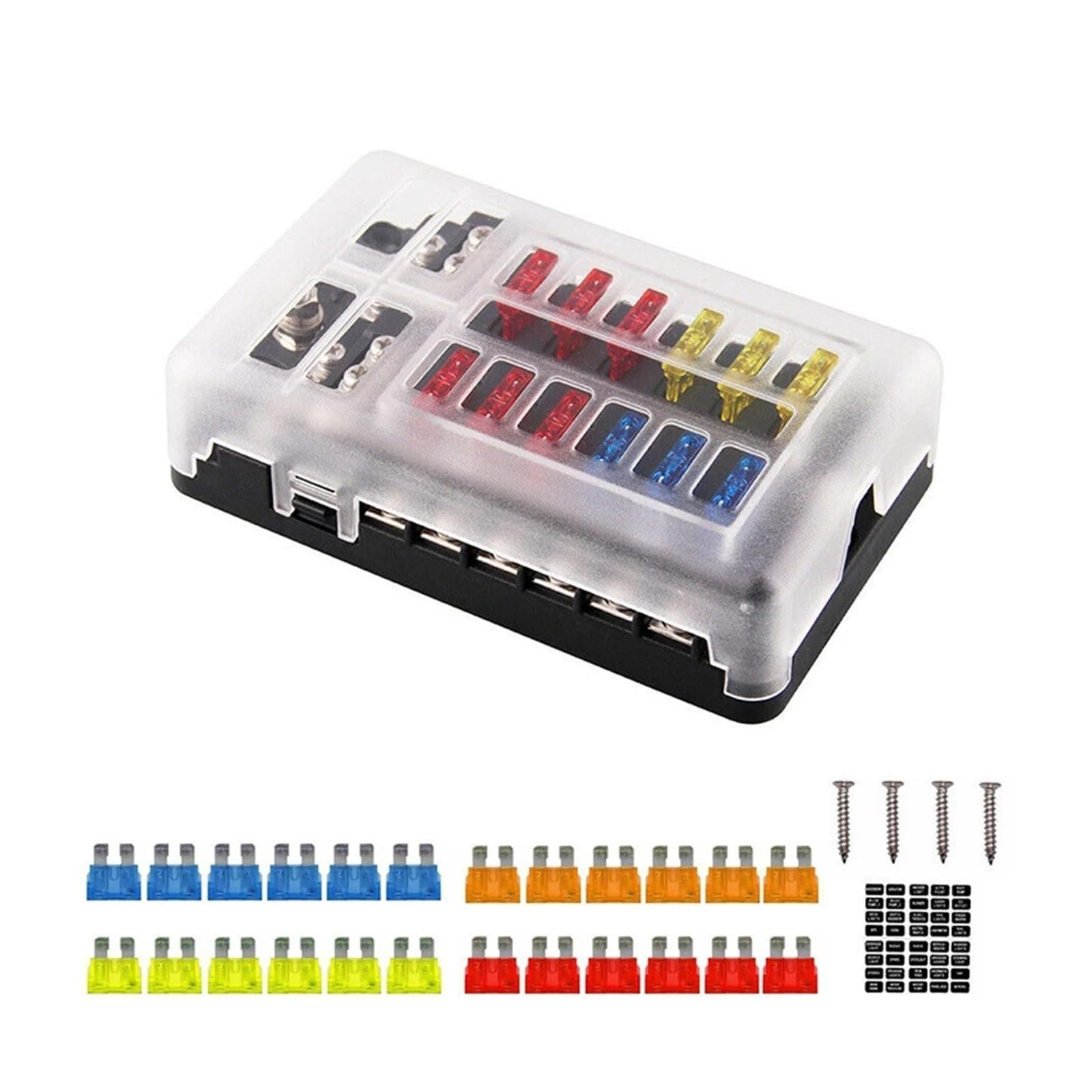 Porte-fusible 12 voies avec masse pour l'aménagement de vans et 4x4