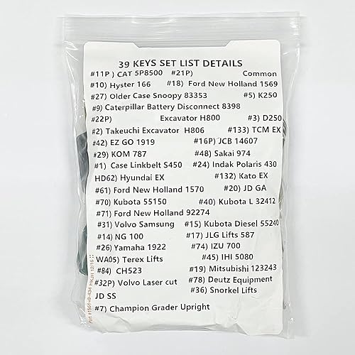 Miniatura 6 de 39 juegos de llaves de encendido para equipos de construcción pesados, compatibles con CAT Hyster JLG Case EZ GO Caterpillar Battery JCB JLG Hyundai