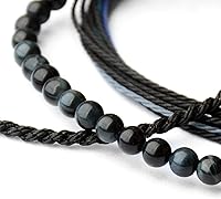 Vista 272 de Handmade Natural Stone Beaded Healing Bracelet Gift for Men Adjustable Rope String Bracelet