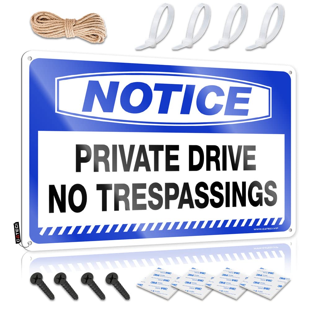 Mwfkkaddb Men's One Color Metal Signs For Bar Notice Private Drive No Trespassings Tin Sign Bar Signs For Home Bar Funny Funny House Signs(30X40cm)