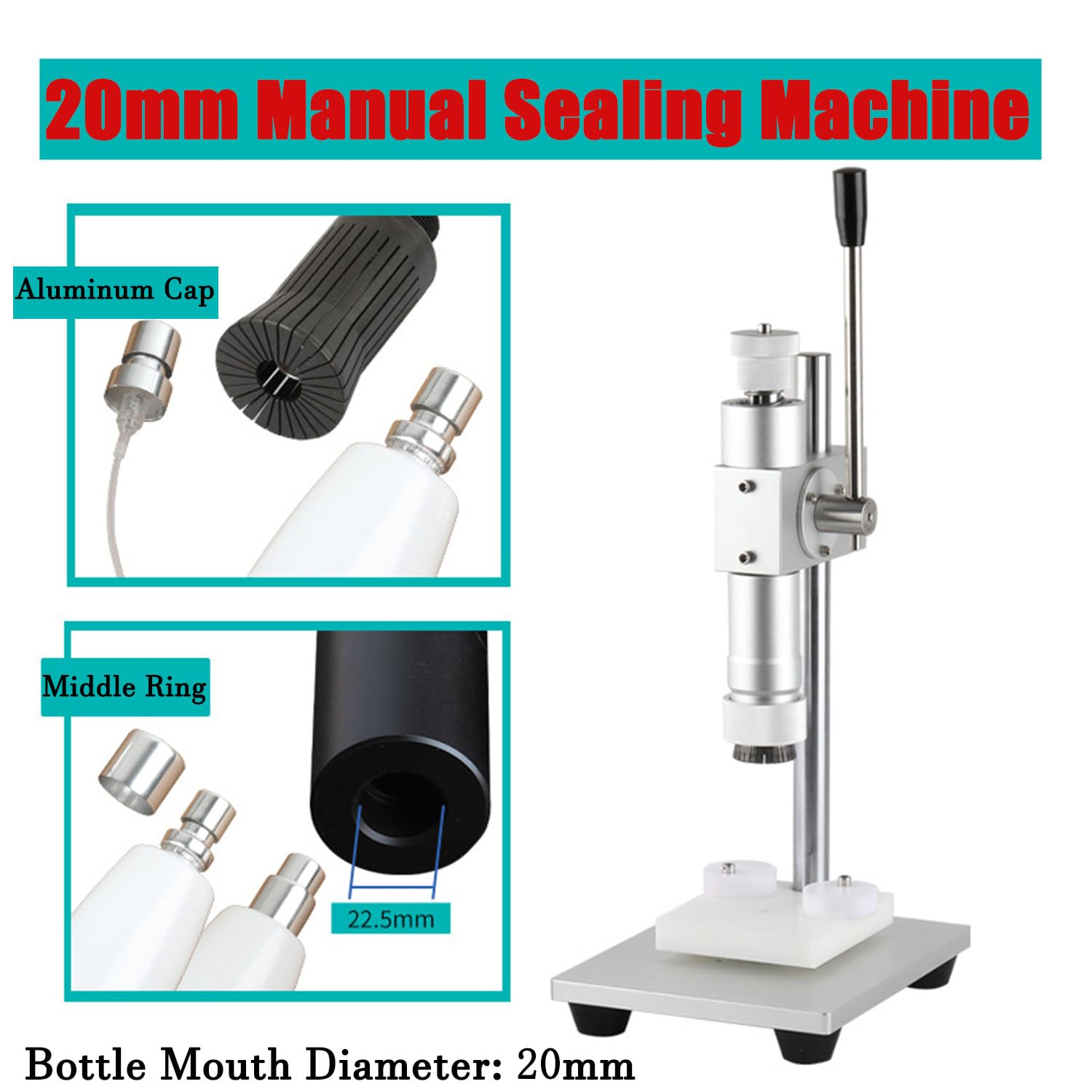 Perfume CrimperHeight Adjustable Crimping MachineStainless Press Capping MachineManual Perfume CapperPress Capping Tool20mm product thumbnail 6