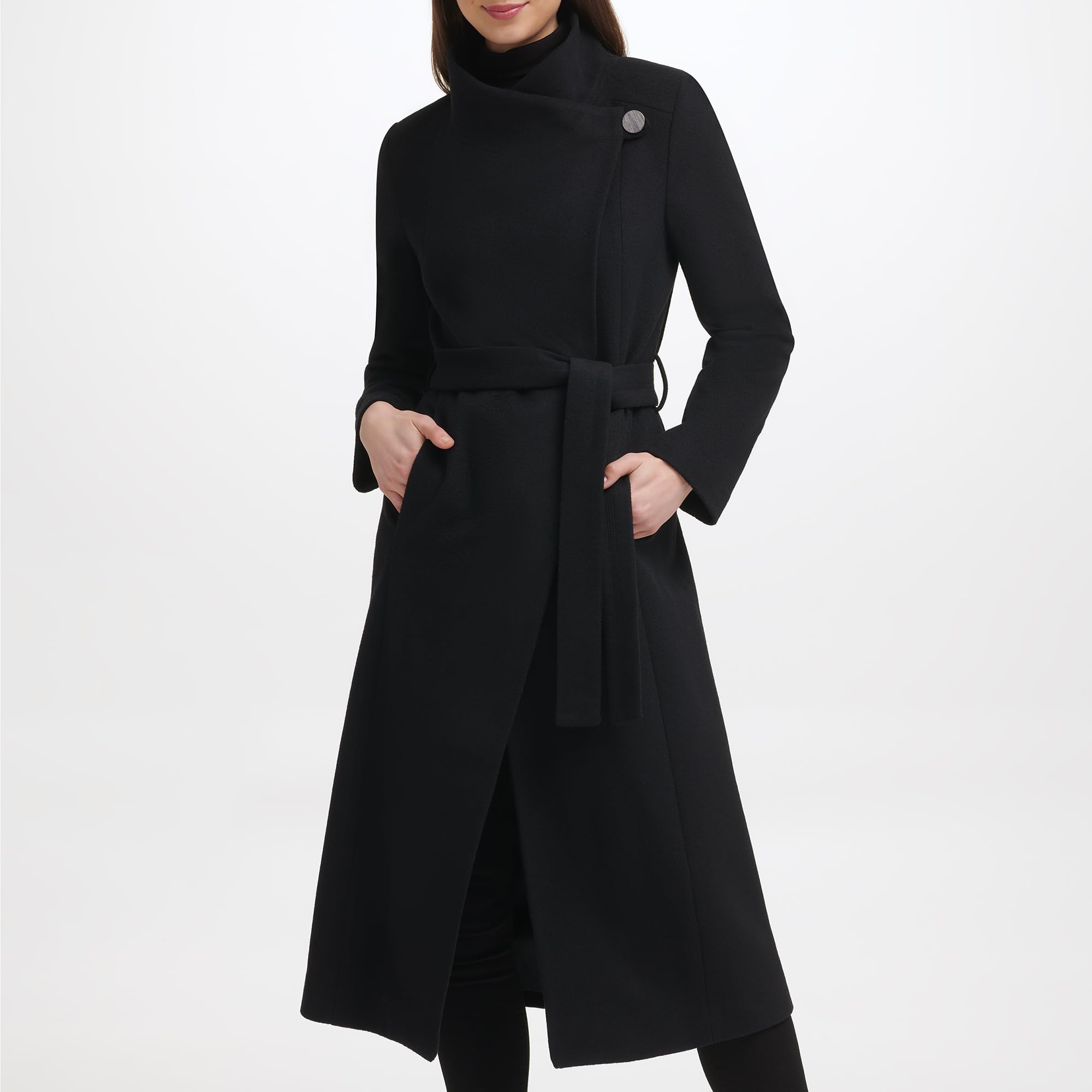 Kenneth Cole Wool-blend Belted Maxi Coat Abrigo de mezcla de lana Mujer