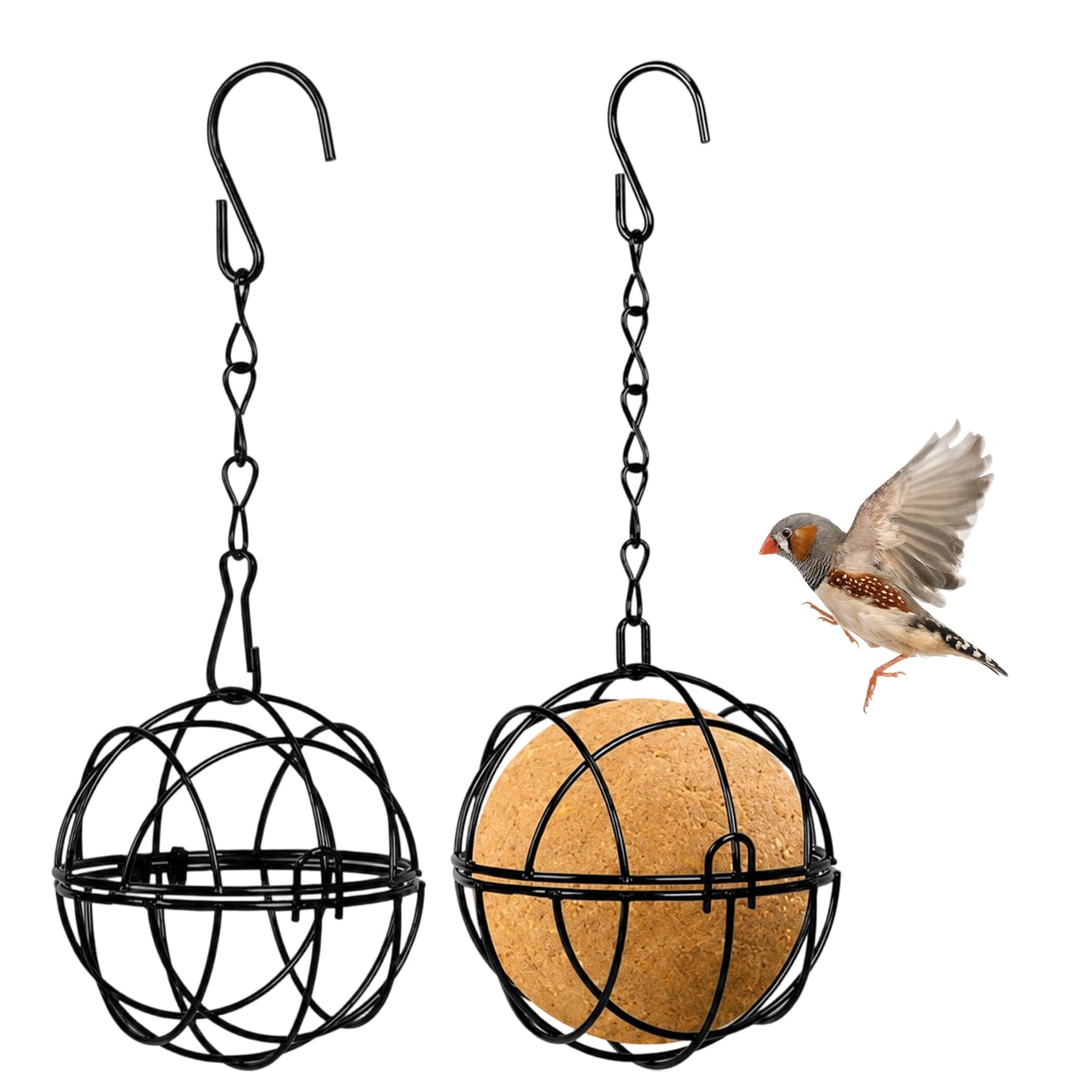 2 Pcs Fat Ball Feeders Hanging, 7.5 cm Bird Fat Ball Feeder