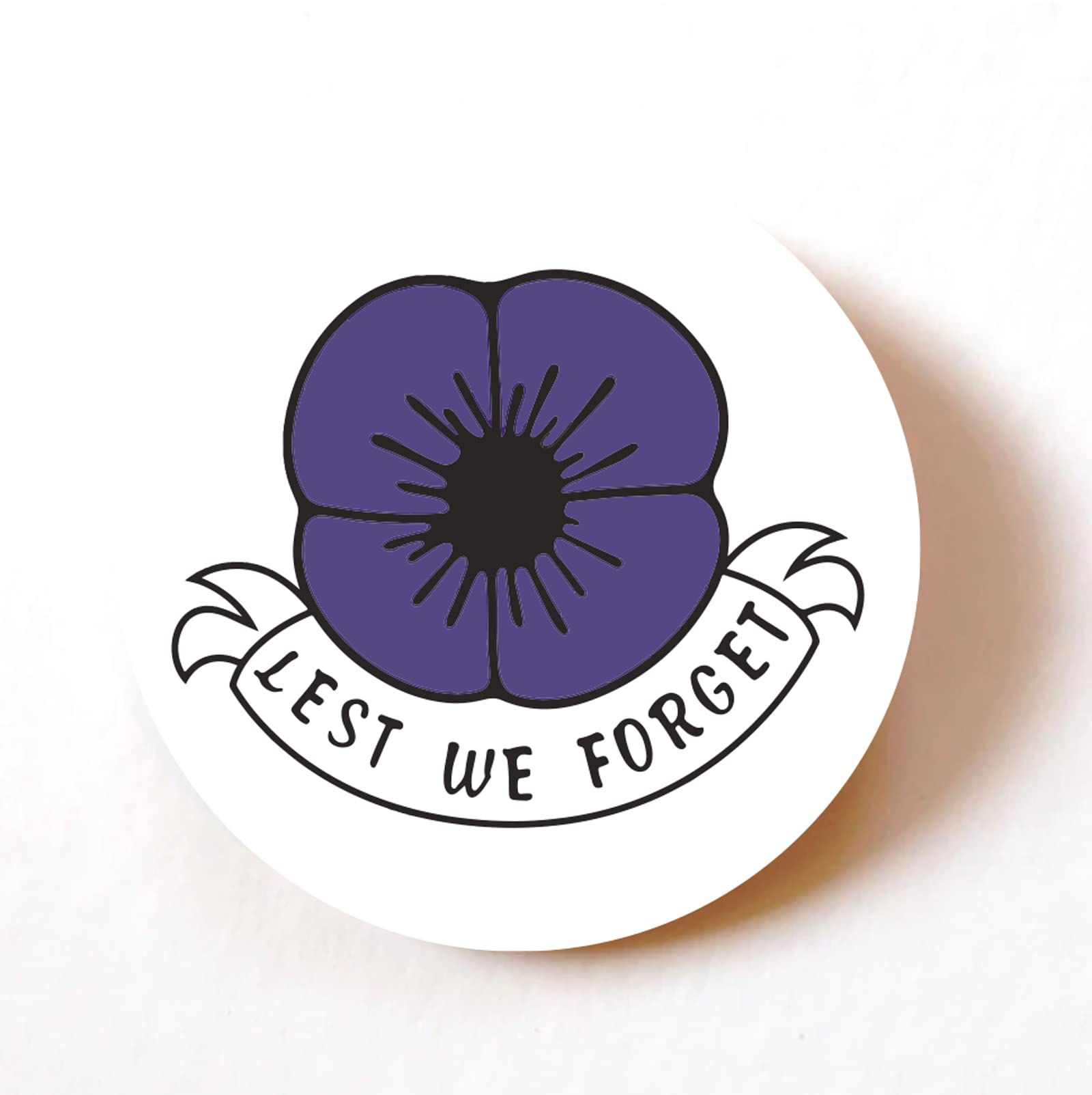 stika.co Purple Poppy Paper Stickers – 40mm Self-Adhesive Paper Labels for Cards, Gifts & Envelopes | Lest We Forget, Remembrance Day Labels (240)